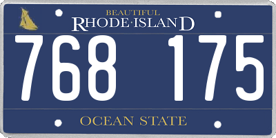 RI license plate 768175