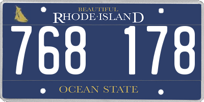 RI license plate 768178