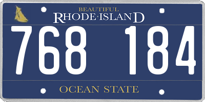 RI license plate 768184