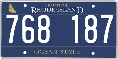 RI license plate 768187