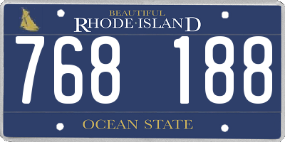 RI license plate 768188