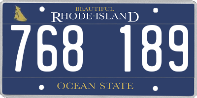 RI license plate 768189