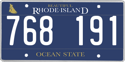 RI license plate 768191