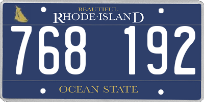 RI license plate 768192