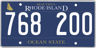 RI license plate 768200