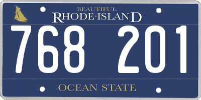 RI license plate 768201