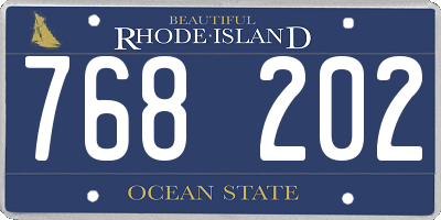RI license plate 768202