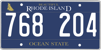 RI license plate 768204