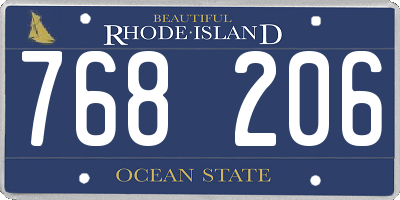 RI license plate 768206