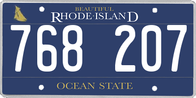 RI license plate 768207