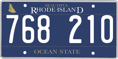 RI license plate 768210