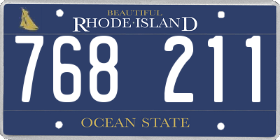 RI license plate 768211