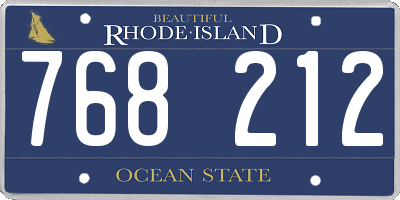 RI license plate 768212