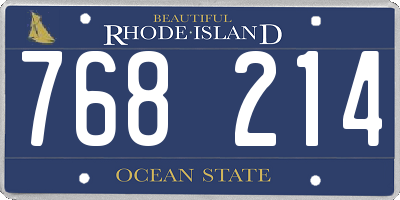 RI license plate 768214
