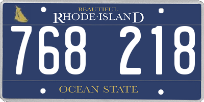 RI license plate 768218