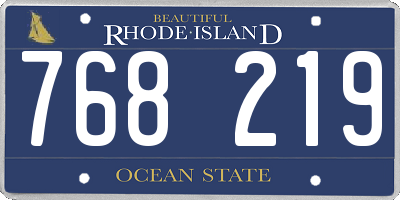 RI license plate 768219
