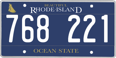 RI license plate 768221