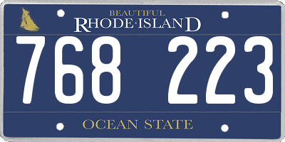 RI license plate 768223