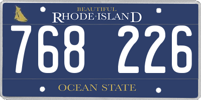 RI license plate 768226