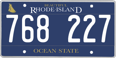 RI license plate 768227