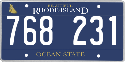RI license plate 768231