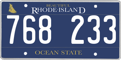 RI license plate 768233