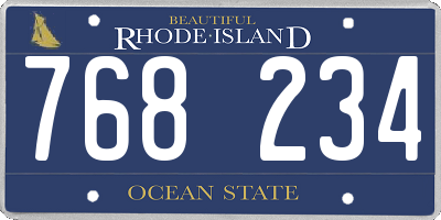 RI license plate 768234
