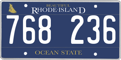 RI license plate 768236