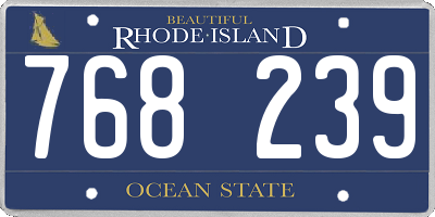RI license plate 768239