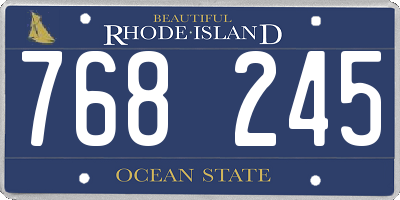 RI license plate 768245
