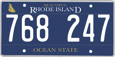 RI license plate 768247