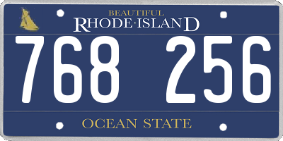 RI license plate 768256