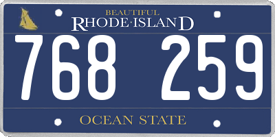 RI license plate 768259