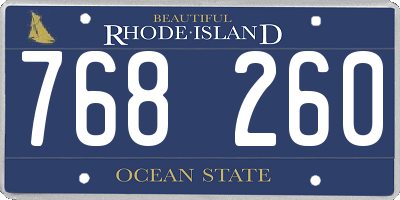 RI license plate 768260