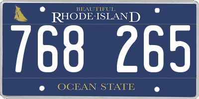 RI license plate 768265
