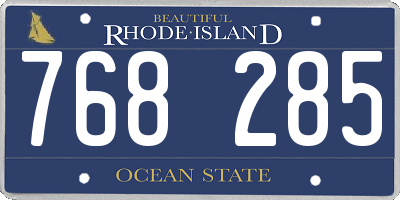 RI license plate 768285