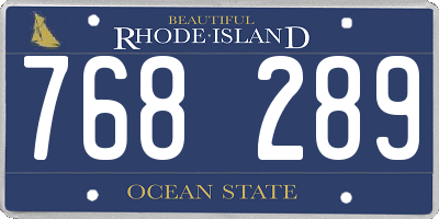 RI license plate 768289