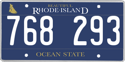 RI license plate 768293