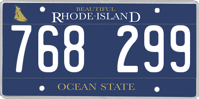 RI license plate 768299