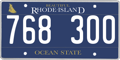 RI license plate 768300