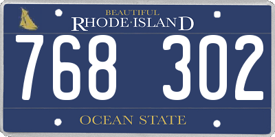 RI license plate 768302