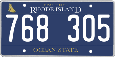 RI license plate 768305