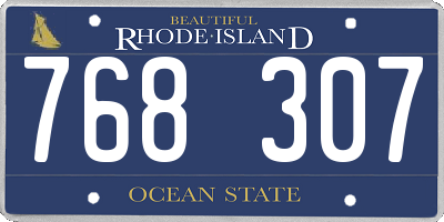 RI license plate 768307