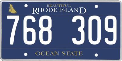 RI license plate 768309
