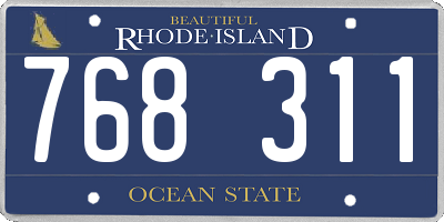 RI license plate 768311