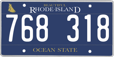 RI license plate 768318