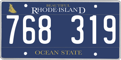 RI license plate 768319