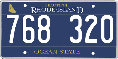 RI license plate 768320