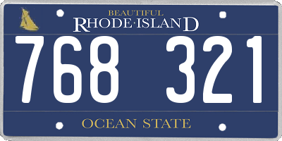 RI license plate 768321