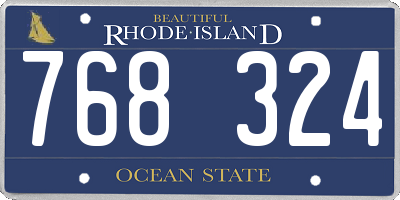 RI license plate 768324
